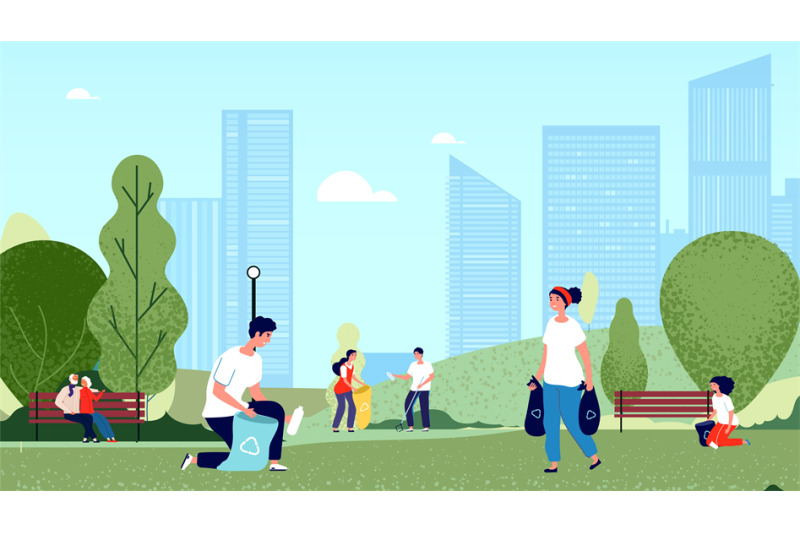 people-collecting-garbage-in-city-park-volunteers-cleaning-environmen