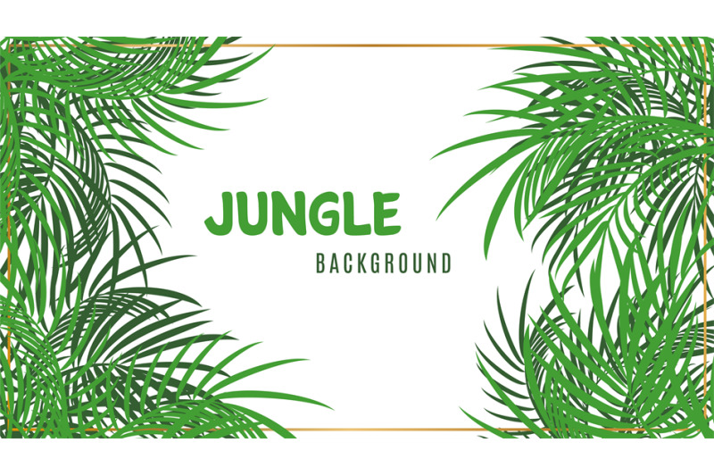 jungle-background-green-tropical-palm-leaves-backdrop-vector-poster