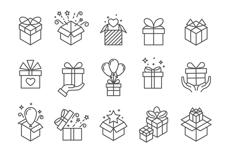 gift-boxes-icons-birthday-present-box-with-ribbon-decoration-outline