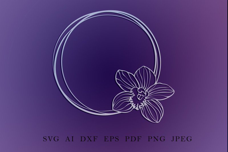 wreath-with-orchid-flowers-cut-file-svg-dxf-png