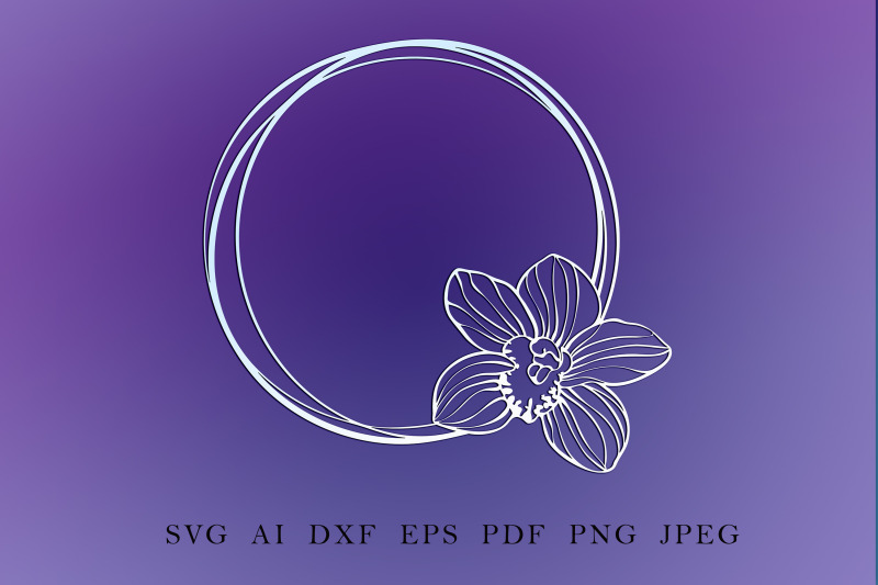 wreath-with-orchid-flowers-cut-file-svg-dxf-png