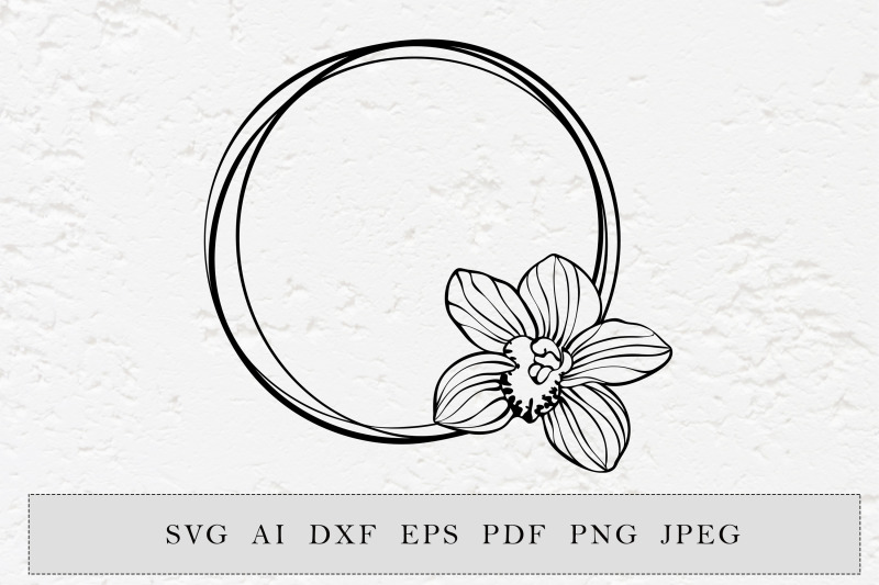 wreath-with-orchid-flowers-cut-file-svg-dxf-png