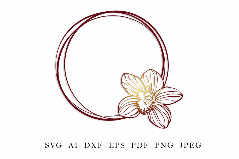 wreath-with-orchid-flowers-cut-file-svg-dxf-png