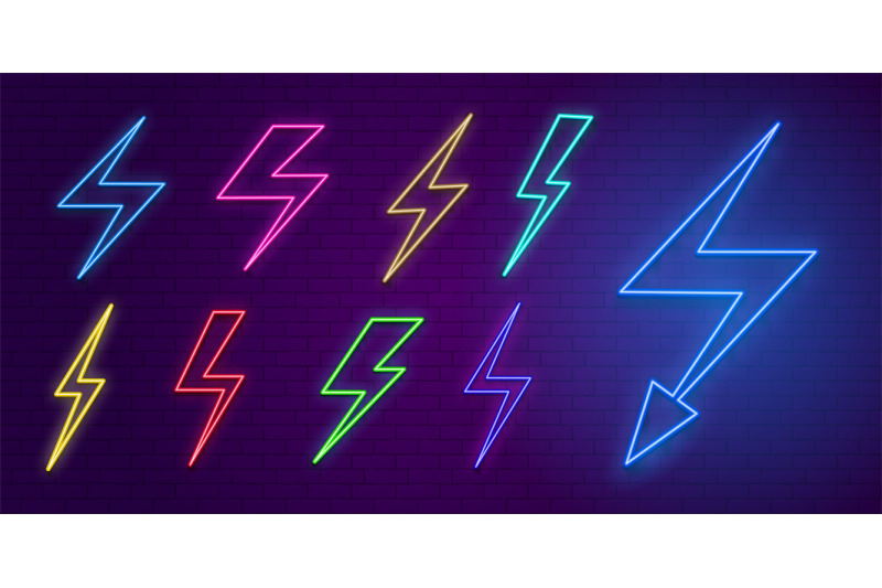 neon-lightning-icons-colored-arrows-and-flashes-disco-bar-or-night-c