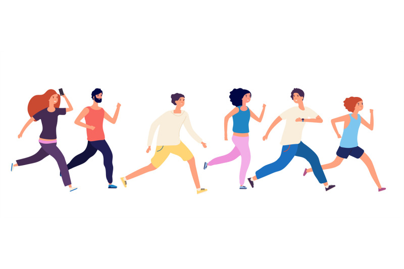 running-people-crowd-jogging-isolated-runners-adult-group-athletic