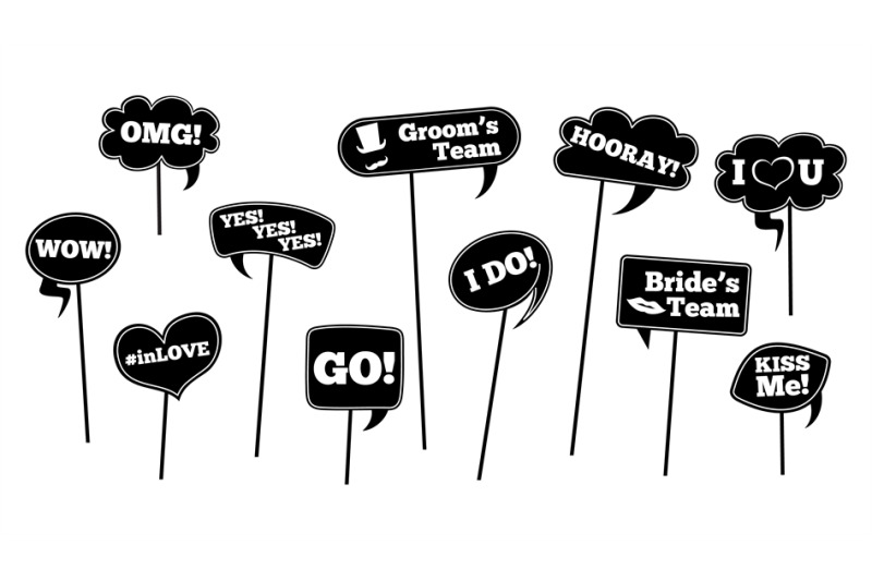 wedding-props-isolated-photo-booth-decoration-bride-groom-black-spee