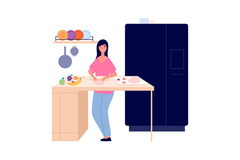 woman-cooking-girl-bakes-pie-in-kitchen-isolated-character-chef-cook