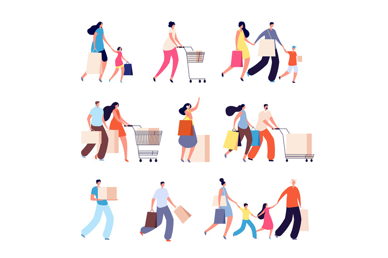 family-shopping-consumers-woman-buy-food-or-clothes-isolated-people