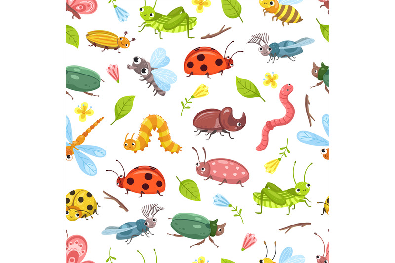 beetle-pattern-isolated-bugs-ladybug-dragonfly-baby-textile-design