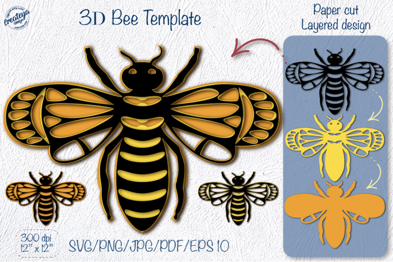 bee-svg-layered-3d-template-for-cricut-project