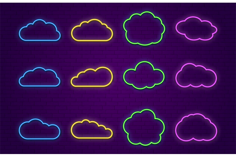 cloud-icons-line-neon-speech-bubbles-forms-for-bar-restaurant-or-out