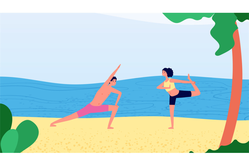 morning-yoga-on-beach-man-woman-workout-near-ocean-relax-time-vacat