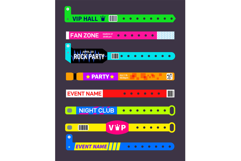 event-bracelets-party-festival-entrance-paper-wristbands-concert-inv