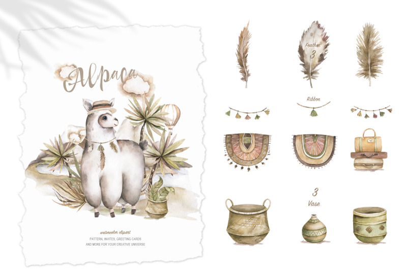 alpaca-cute-wildlife-watercolor-set