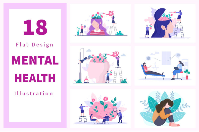 18-mental-health-psychology-flat-illustration