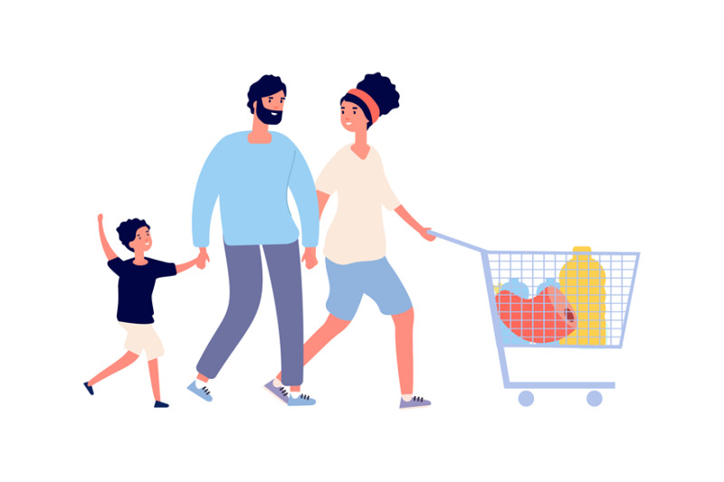 family-food-shopping-man-woman-boy-with-cart-flat-grocery-store-cust