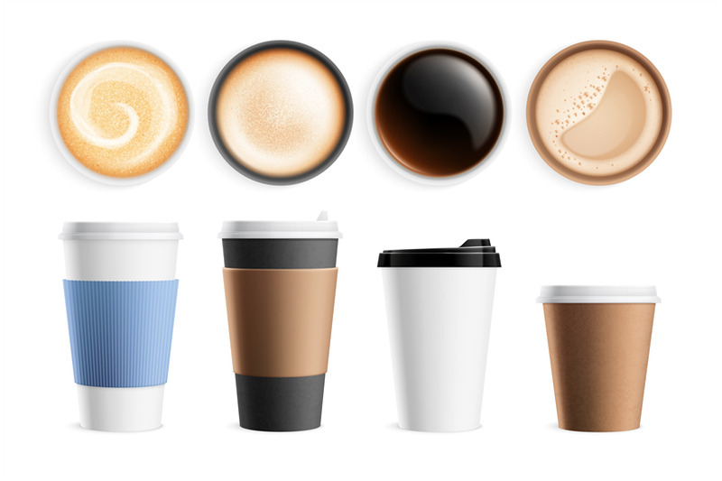 top-view-coffee-cup-isolated-hot-breakfast-beverages-latte-espresso