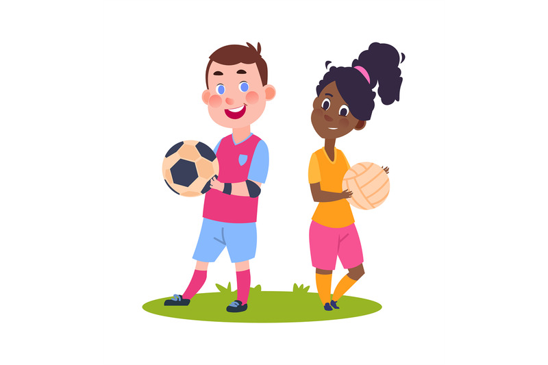 sport-children-cute-cartoon-boy-girl-with-balls-summer-training-in-f