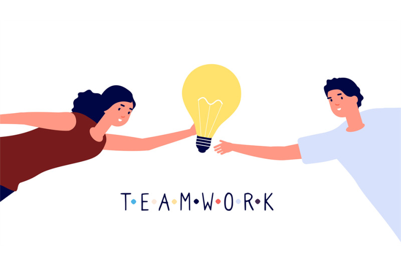 teamwork-concept-woman-giving-idea-to-man-isolated-creative-workers