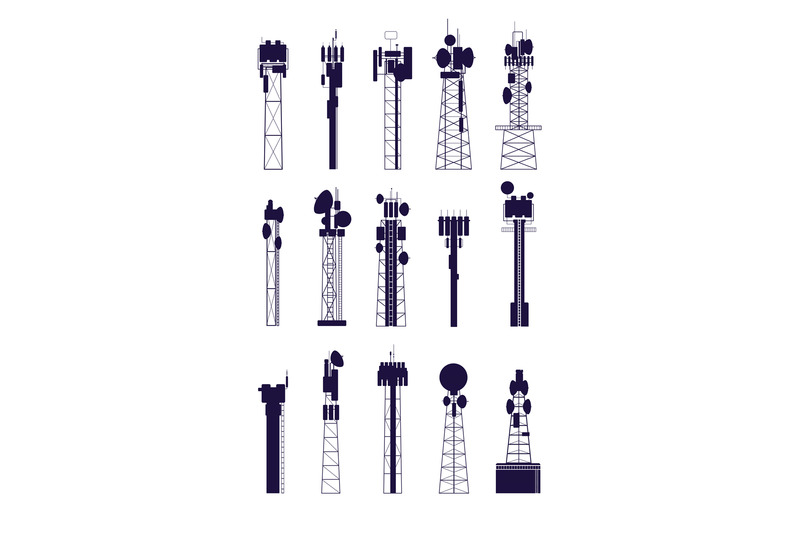 antenna-tower-silhouettes-isolated-communications-equipment-media-ra
