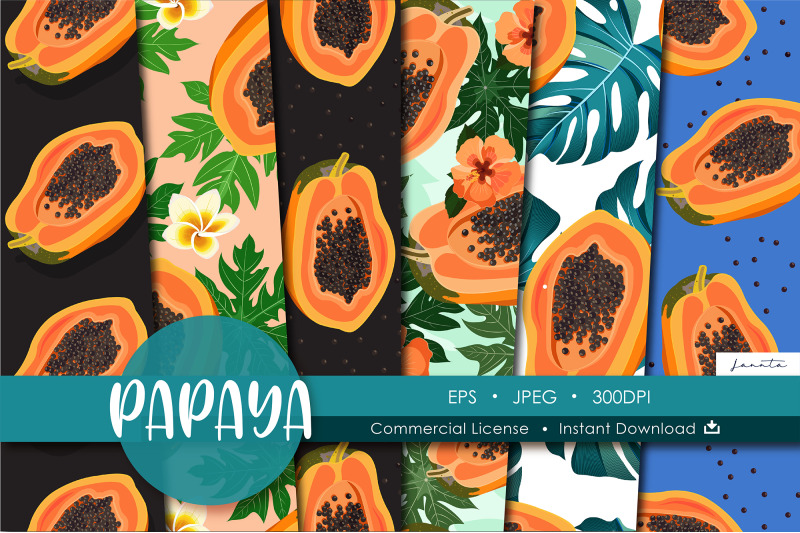 papaya-seamless-pattern-fruit-background