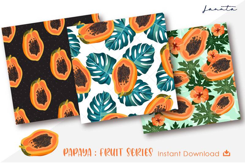 papaya-seamless-pattern-fruit-background