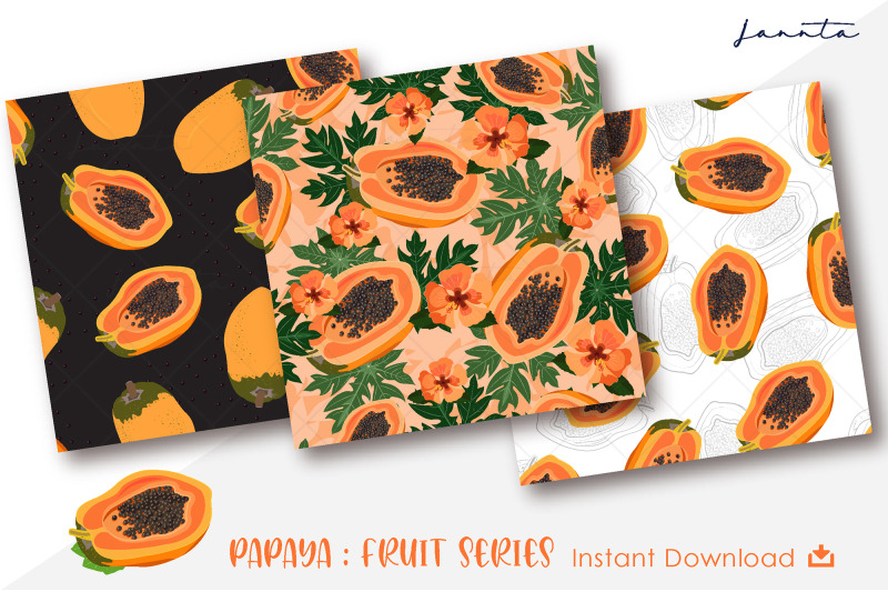 papaya-seamless-pattern-fruit-background