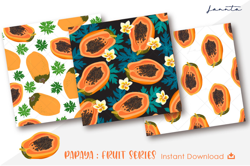 papaya-seamless-pattern-fruit-background