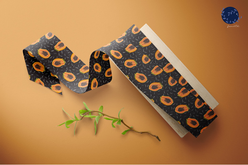 papaya-seamless-pattern-fruit-background