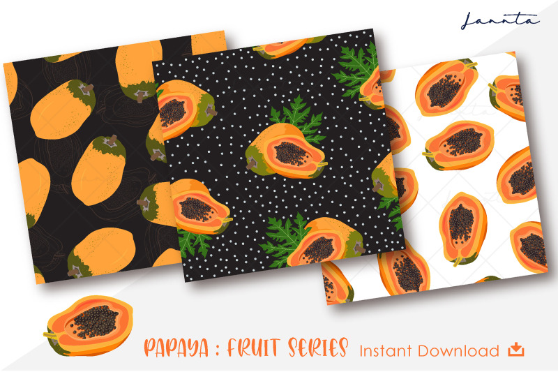 papaya-seamless-pattern-fruit-background