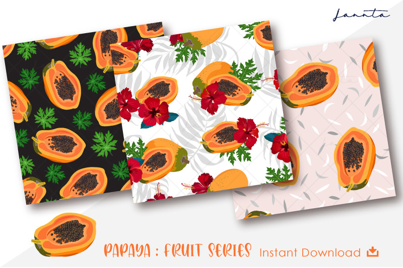 papaya-seamless-pattern-fruit-background