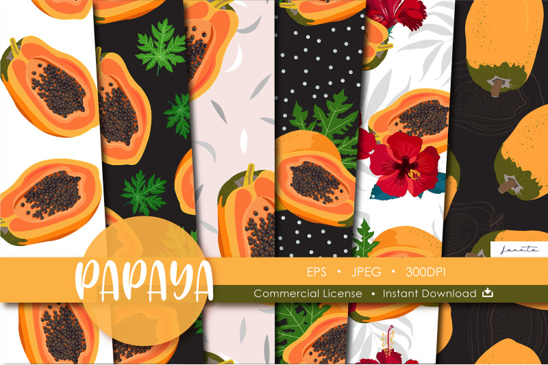 papaya-seamless-pattern-fruit-background