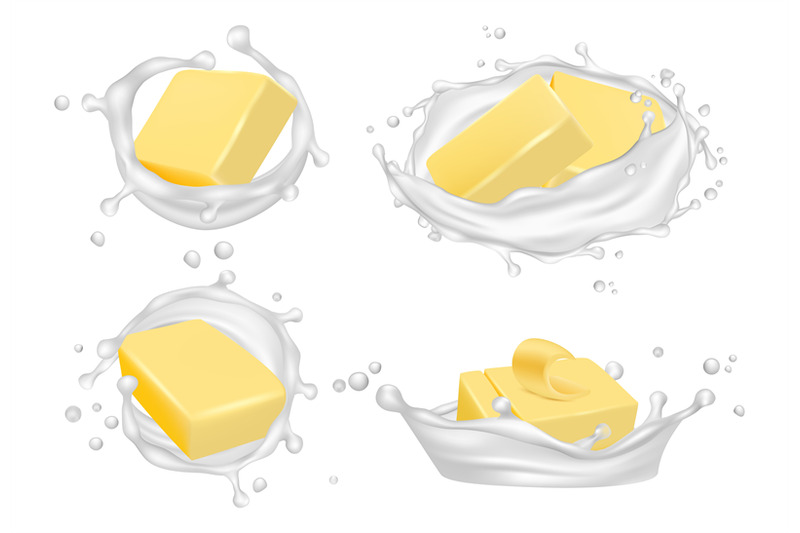 realistic-butter-and-milk-splashes-vector-creamy-butter-isolated-on-w