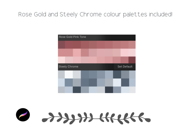 opulence-procreate-lettering-brushes-amp-2-palettes-rose-gold-amp-chrome