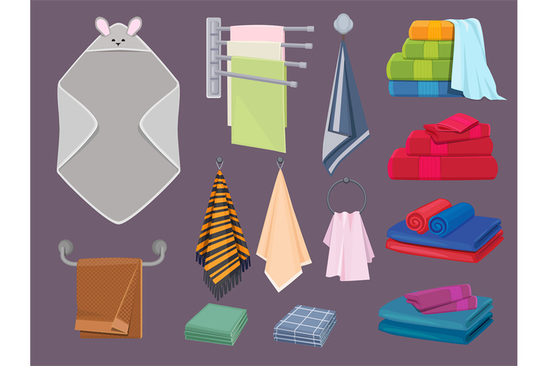 textile-cottons-fabric-blankets-and-kitchen-rags-bathroom-hygiene-vec