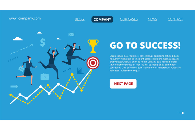 business-landing-page-successful-people-characters-vector-various-pe