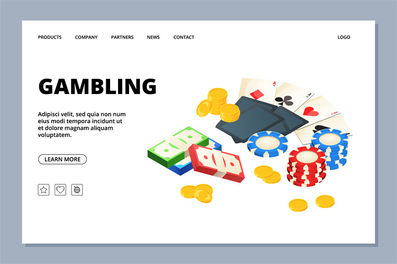 gambling-web-page-isometric-board-games-banner-template-vector-money