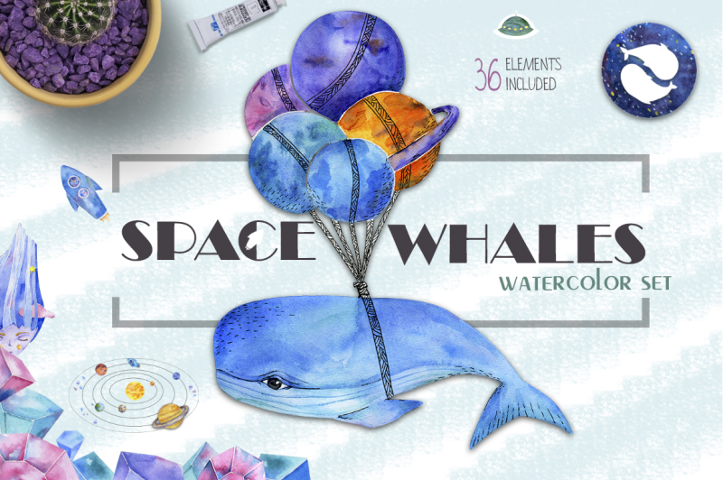 little-space-cute-whales-watercolor-clipart