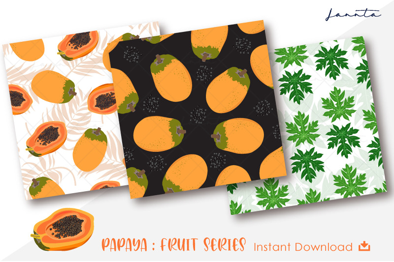 papaya-seamless-pattern-fruit-background