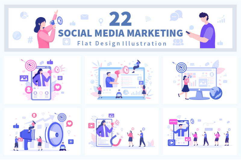 22-social-media-marketing-flat-illustration