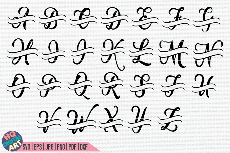 split-monogram-alphabet-svg-26-split-letters