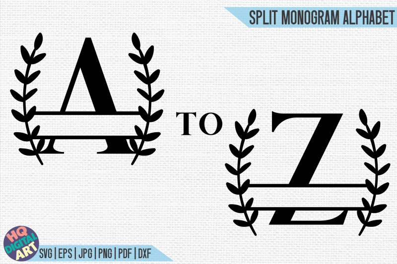 laurel-split-monogram-alphabet-svg-26-split-letters