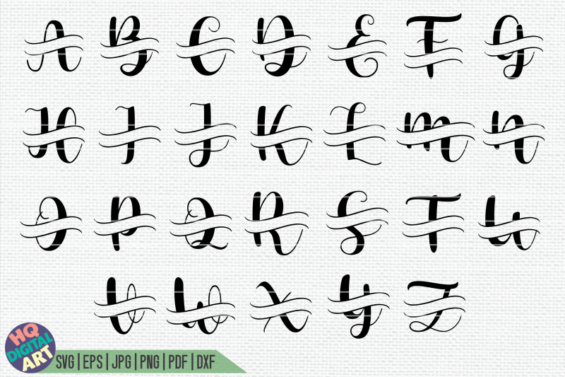 split-monogram-alphabet-svg-26-split-letters