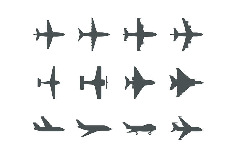 planes-symbols-aircraft-silhouettes-jet-aviation-transportation-for-t