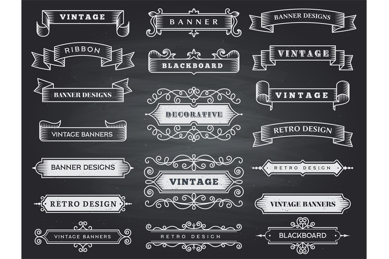 retro-horizontal-banners-ribbon-flourish-ornate-frame-decoration-vect