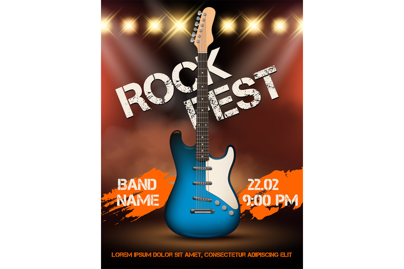 rock-festival-invitation-music-guitar-realistic-illustration-poster-w