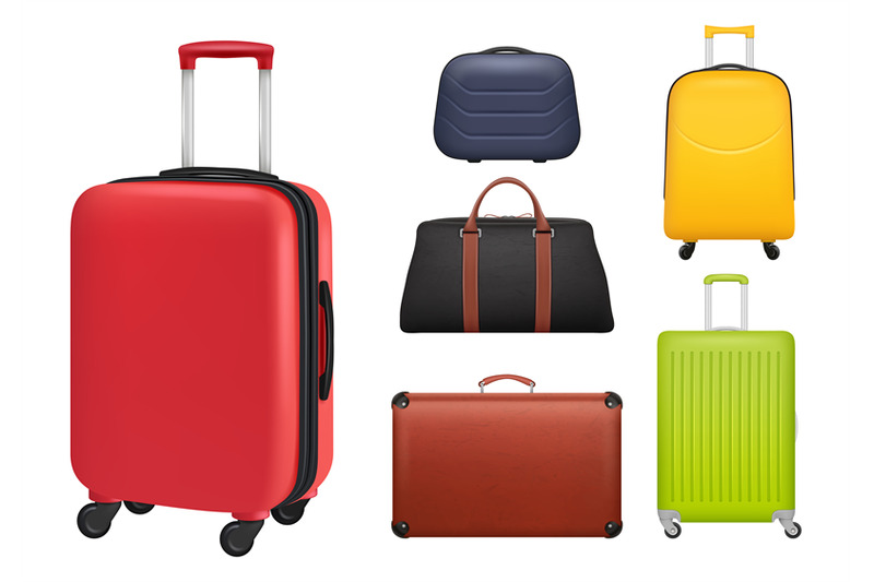 suitcase-realistic-luggage-tourists-fashioned-colored-objects-bags-fo