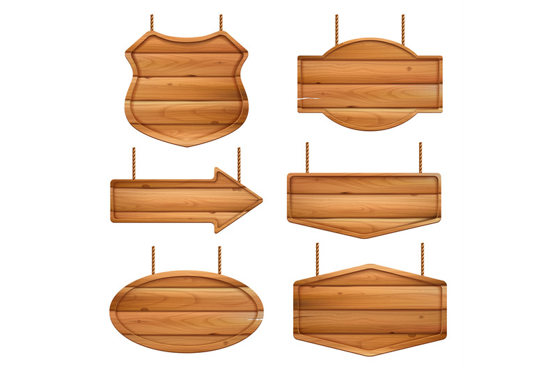 realistic-wooden-boards-advertizing-banners-with-wood-texture-vintage