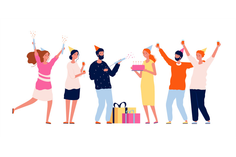 people-with-gifts-happy-characters-group-congratulate-his-friend-with