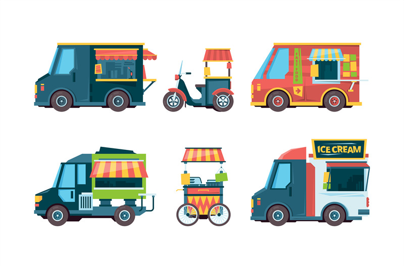 food-truck-pushcart-picking-transport-hawkers-festival-fast-food-vect